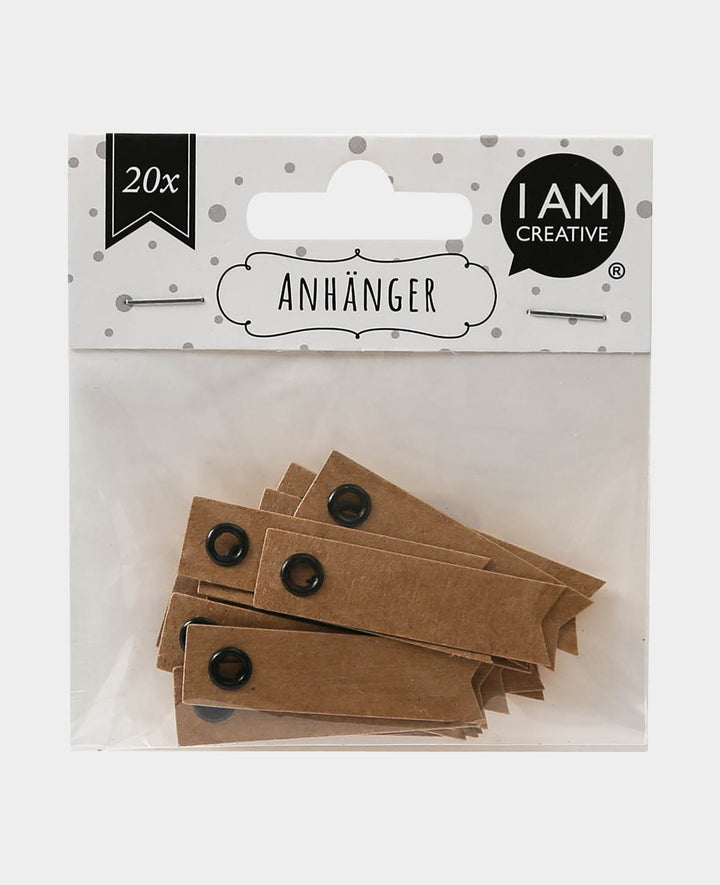 Namens-Anhänger, braun, 20 Stk.