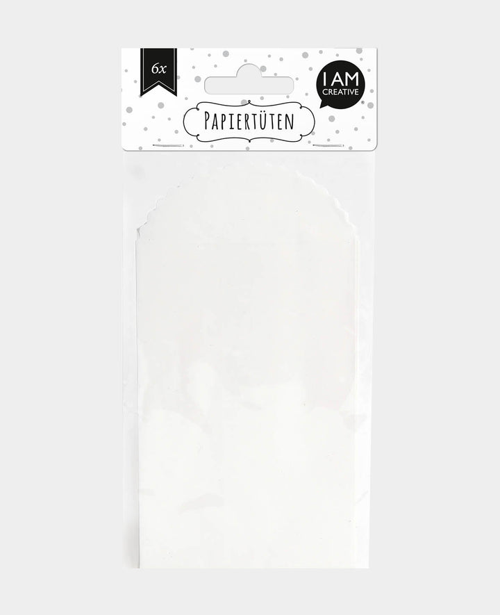 Papiertüten, weiss, 6 Stück