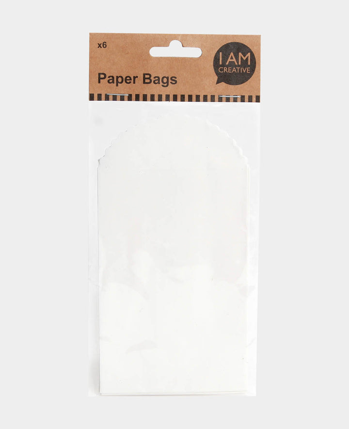 Papierbeutel, 13.5 x 8.7 cm, Papiertüten uni, Weiss, 6 Stk.