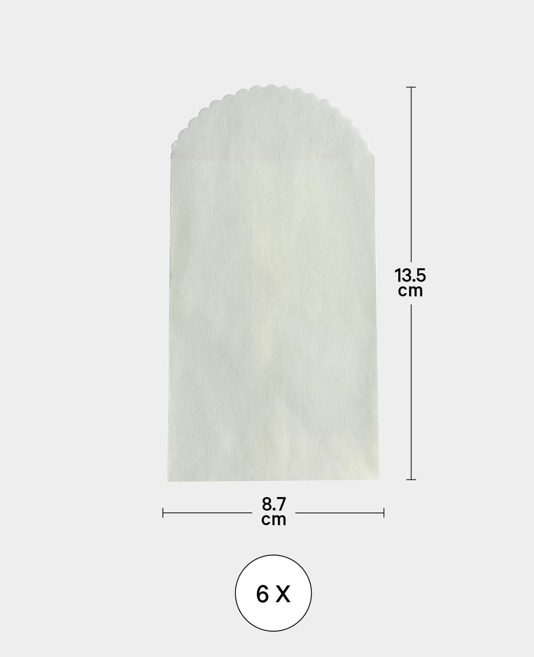 Papiertüten, weiss, 6 Stück