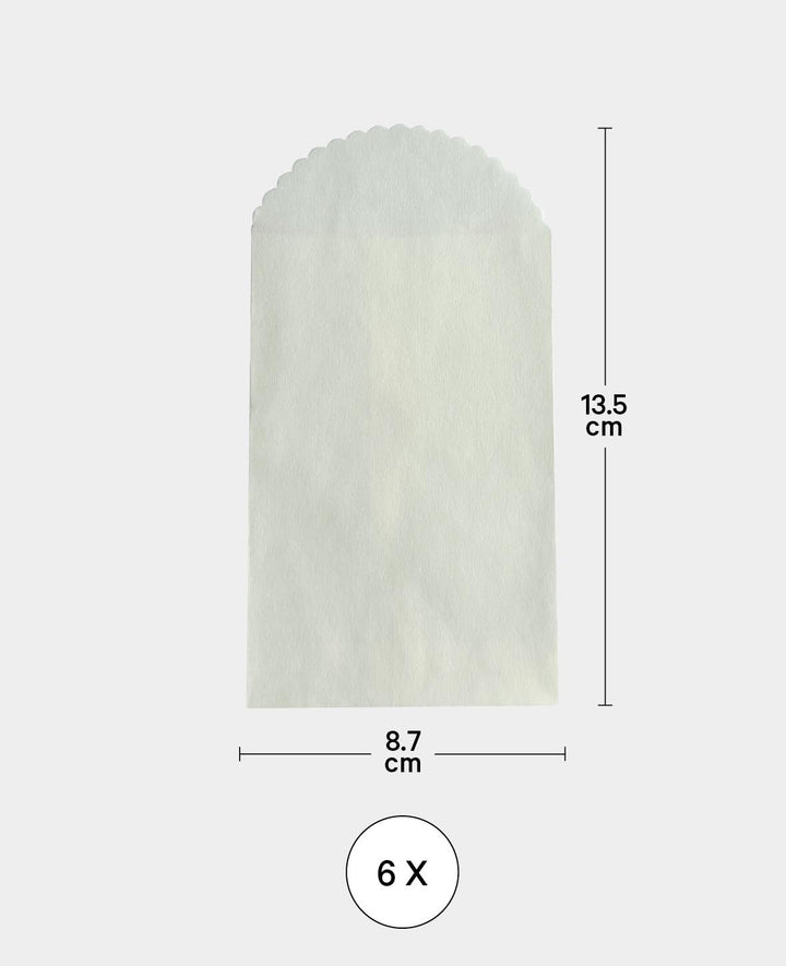 Papiertüten, weiss, 6 Stück