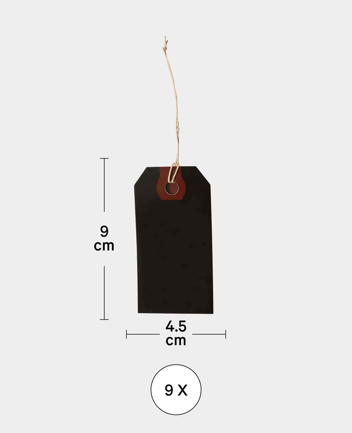Chalkboard Tags, Schwarz, 4.5 x 9 cm, 9 Stk., inkl. Schnüren