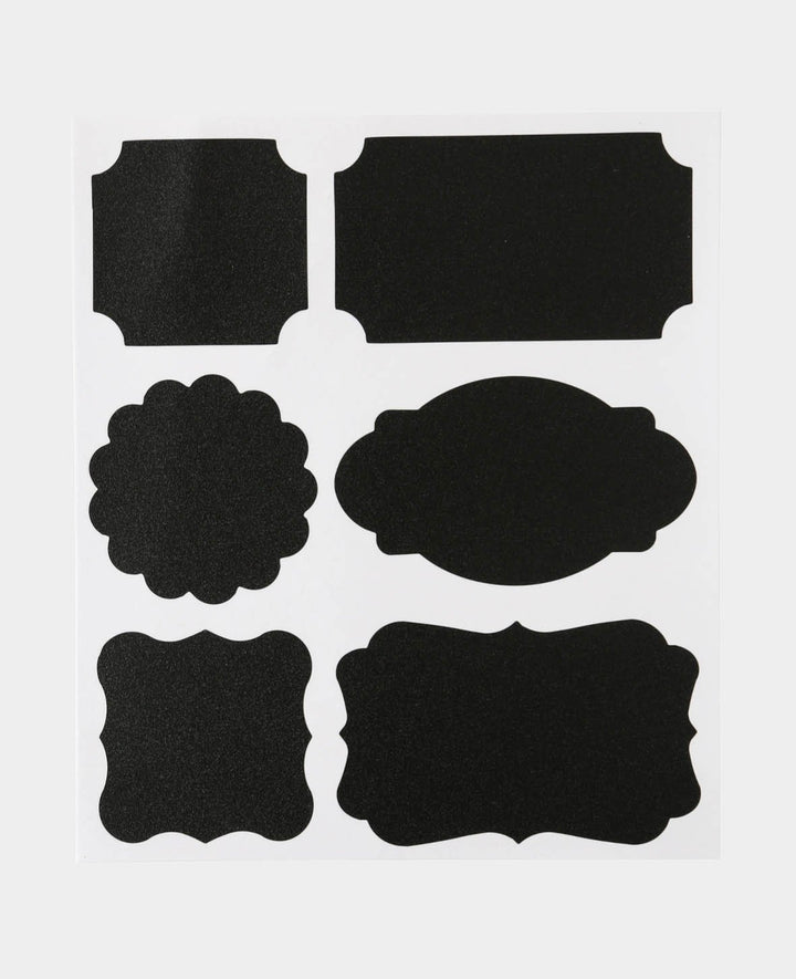 Chalkboard Sticker, Schwarz, 7 x 4 cm &amp; 4 x 4.2 cm, 4 Blatt