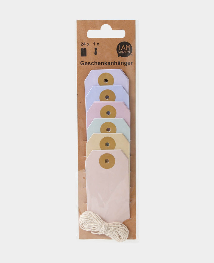 Geschenkanhänger Set Pastell, 24 Stk.