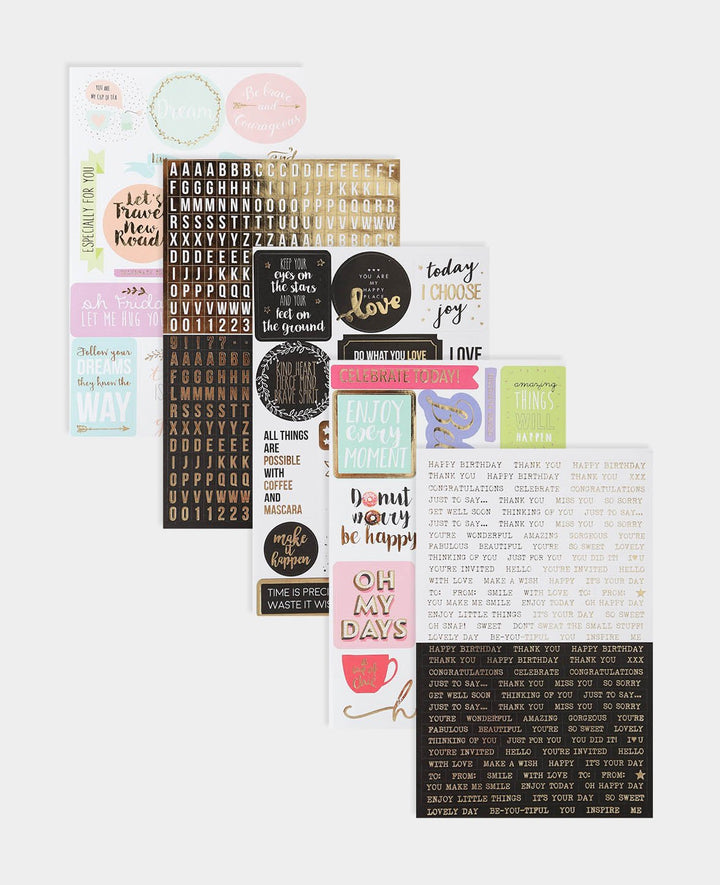 Stickerbook Sprüche I, Bunt, 15 x 24 cm