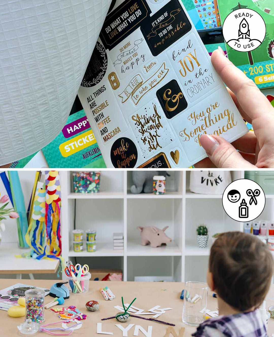Stickerbook Sprüche I, Bunt, 15 x 24 cm