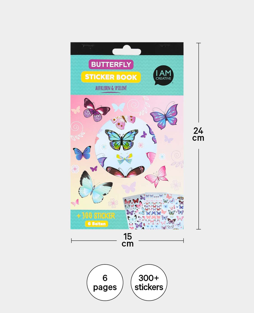 Sticker Book Butterfly, Colorful, 15 x 24 cm