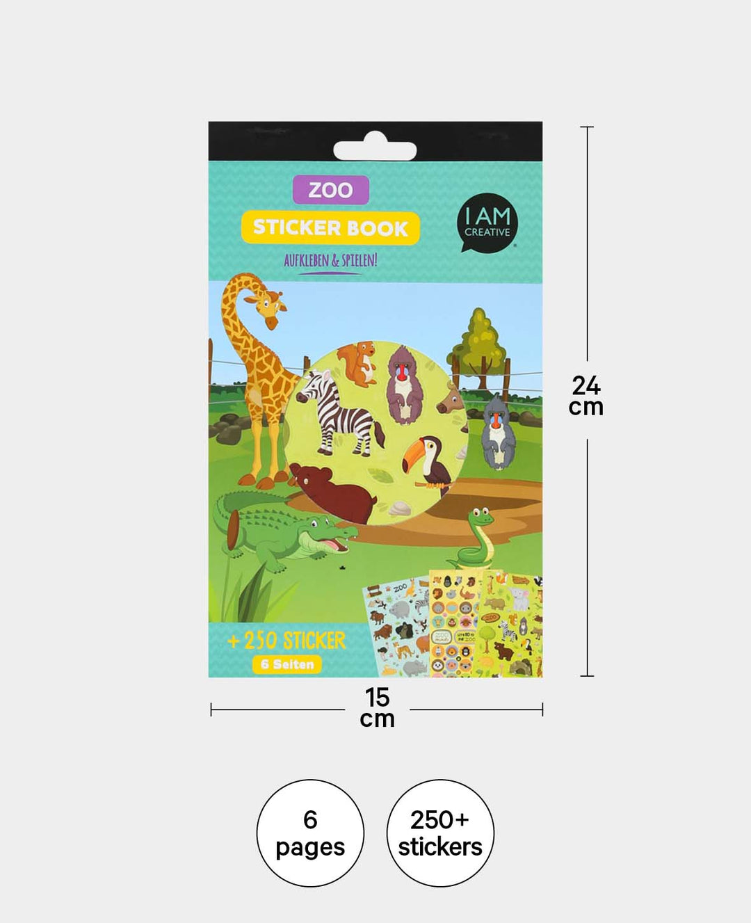 Stickerbook Zoo, Bunt, 15 x 24 cm