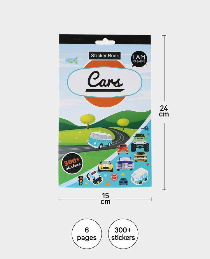 Sticker Book Cars, Colourful, 15 x 24 cm