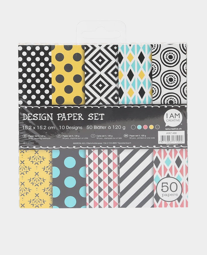 Design Papier Set II, Papierblock, 15.2 x 15.2 cm, 120 g/m², 50 Blätter