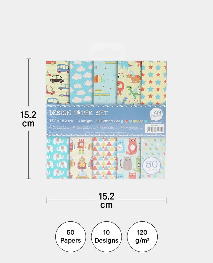 Designer Paper Set III, paper pad, 6 x 6 inches, 120 gsm, 50 sheets