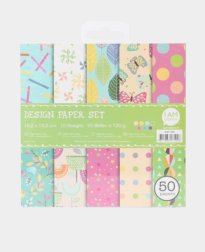 Design Paper Set IV, Paper Pad, 6 x 6 inch, 120 gsm, 50 sheets