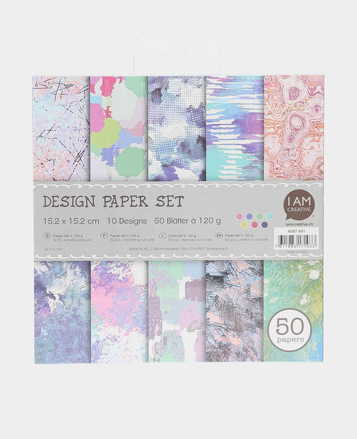 Design Papier Set V, Papierblock, 15.2 x 15.2 cm, 120 g/m², 50 Blätter