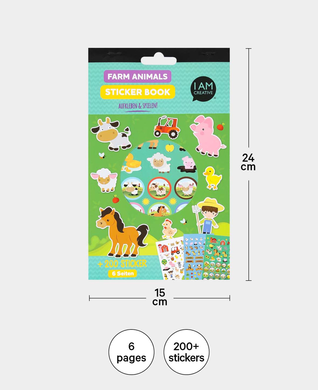 Sticker Book Farm, Multicolored, 15 x 24 cm