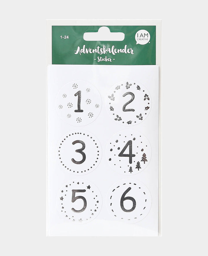 Advent calendar stickers, silver