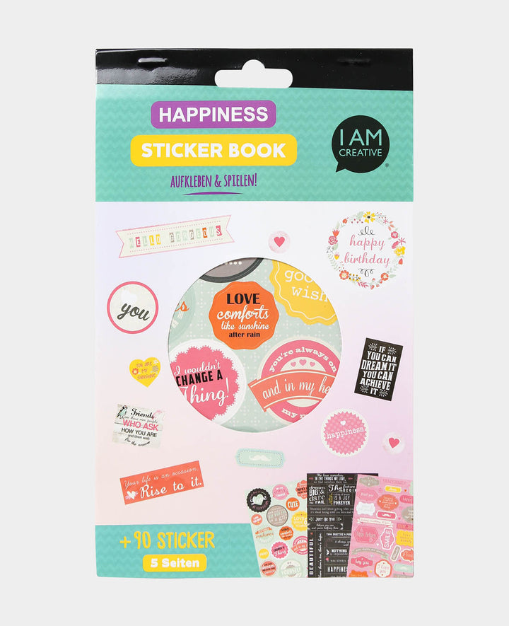 Stickerbook Happiness, Bunt, 15 x 24 cm