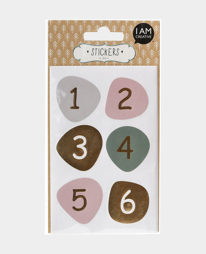 Sticker Adventskalender-Zahlen, Bunt, 24 Stk.