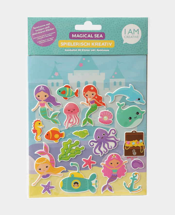Sticker Meereswelt, inkl. Spielszene, Bunt, 16 x 24 cm, 20 Stk.