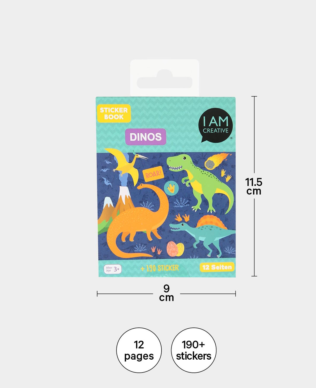 Mini Stickerbook Dinos, Bunt, 9 x 11.5 cm