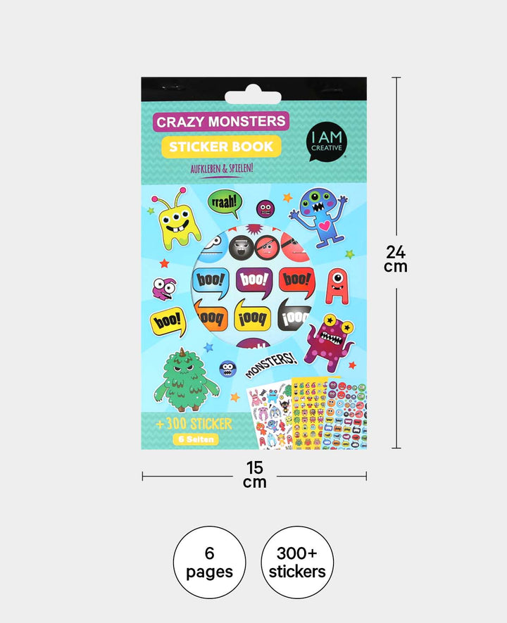 Stickerbook Crazy Monster, Multicolore, 15 x 24 cm