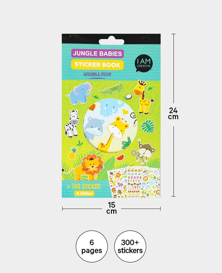 Stickerbook Dschungle Babys, Multicolore, 15 x 24 cm