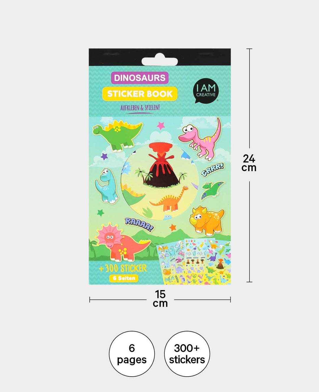 Stickerbook Dinos, Couleurs, 15 x 24 cm