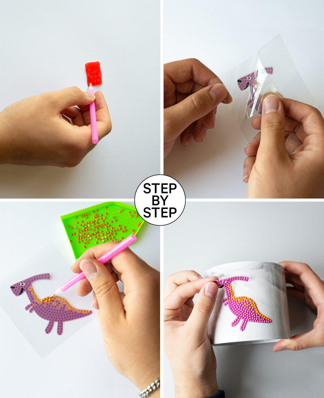 Diamond Painting Sticker Dinos, inkl. Zubehör &amp; Anleitung