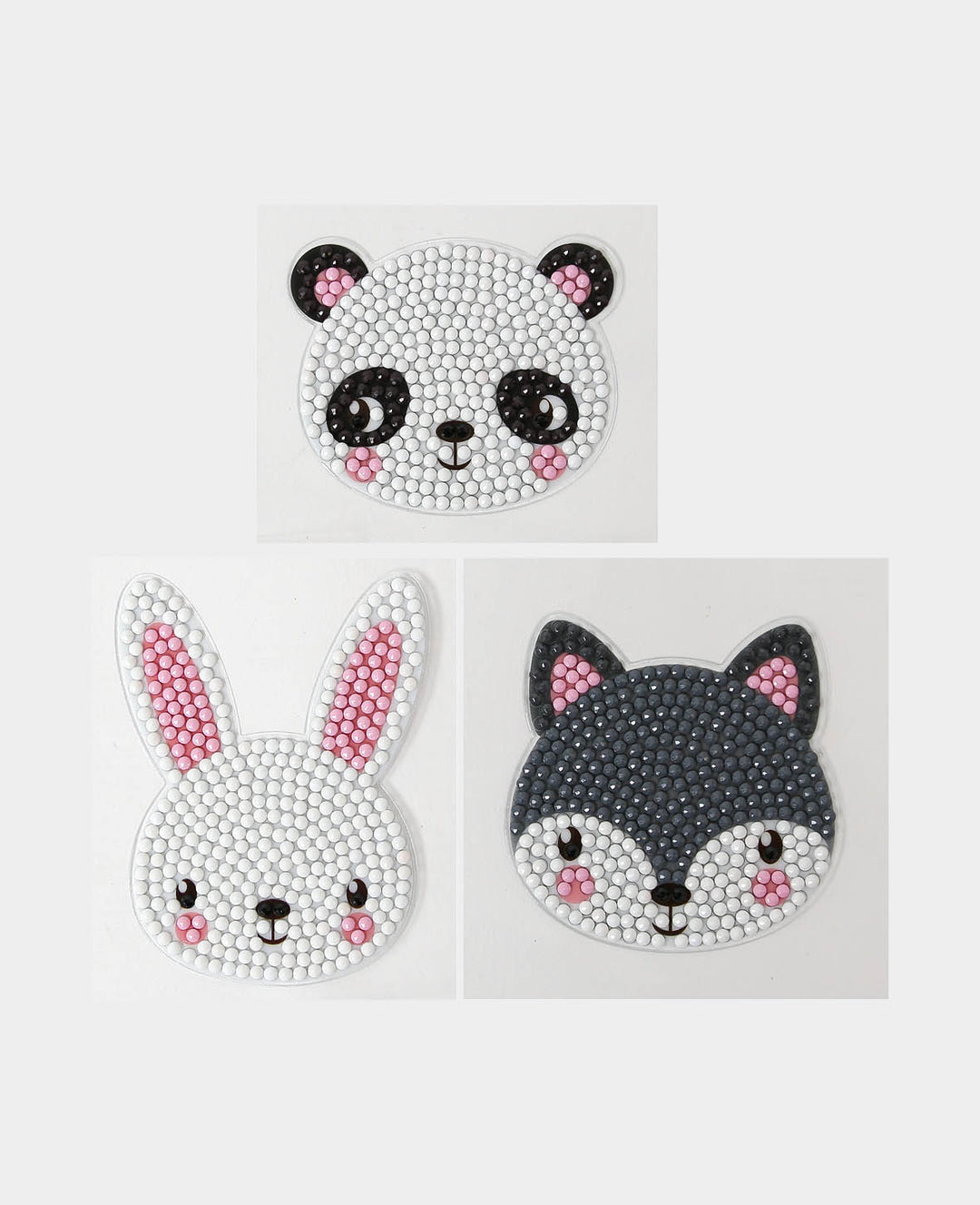 Diamond Painting Stickers Pets, Rabbit, Panda, Badger, incl. accessories &amp; instructions