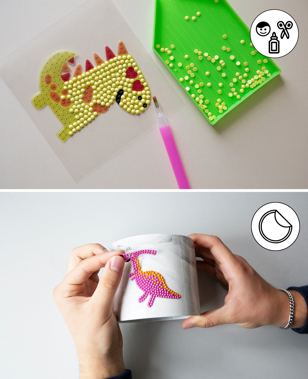 Diamond Painting Sticker Dinos, inkl. Zubehör &amp; Anleitung