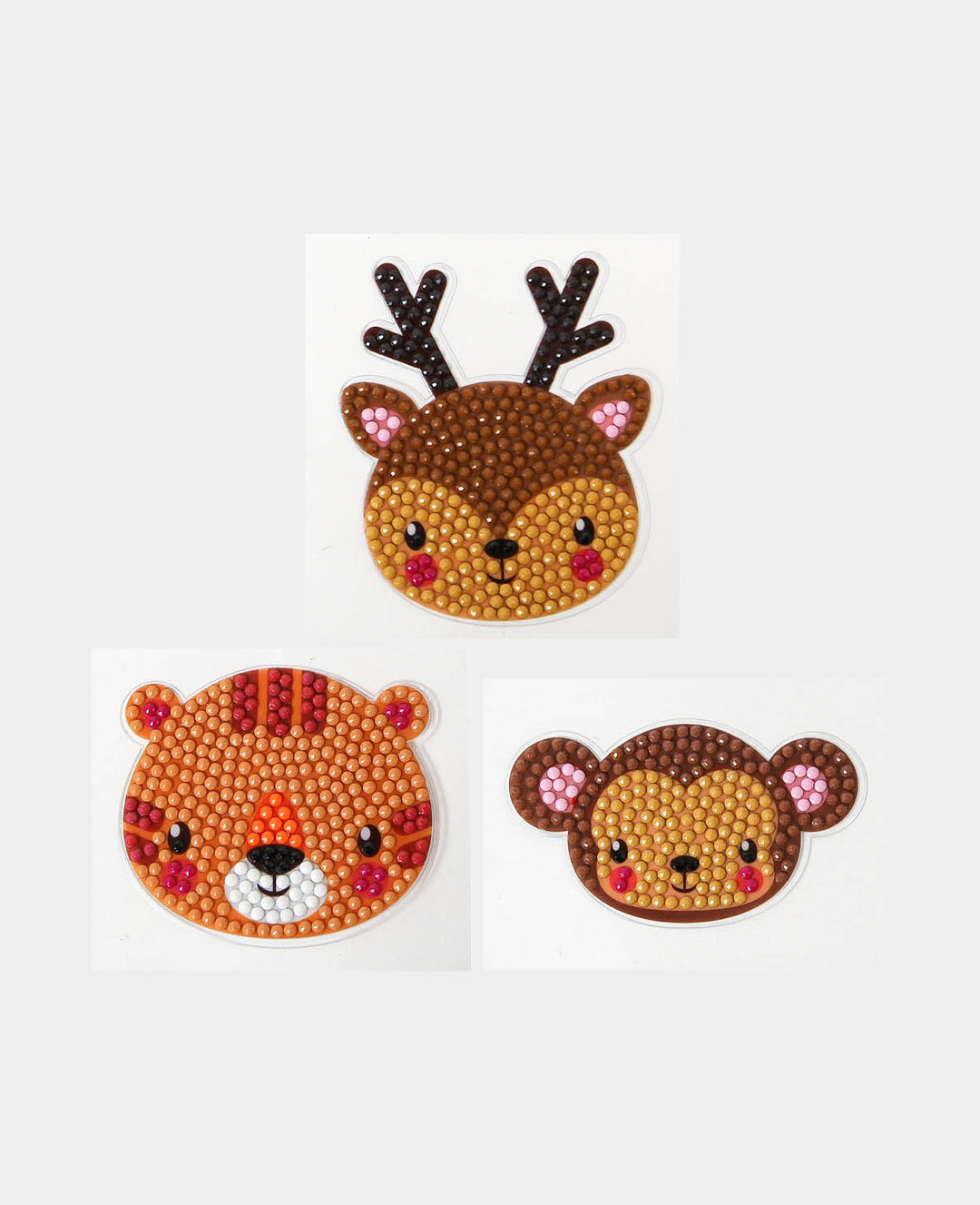 Diamond Painting Sticker Pets, Deer, Tiger, Monkey, incl. Accessories &amp; Instructions