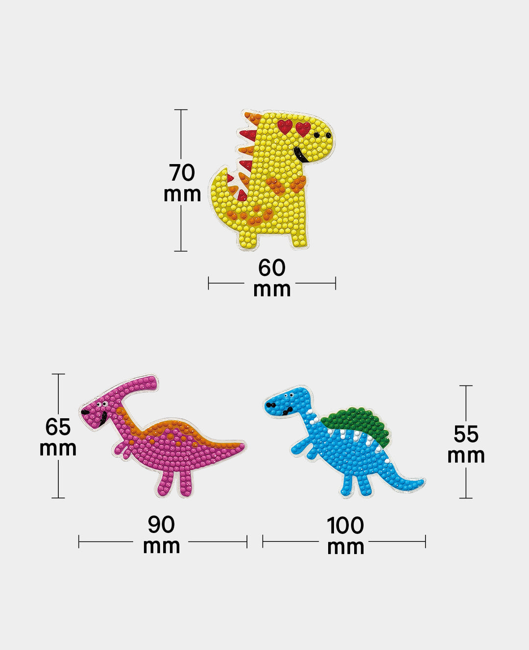 Diamond Painting Sticker Dinos, inkl. Zubehör &amp; Anleitung