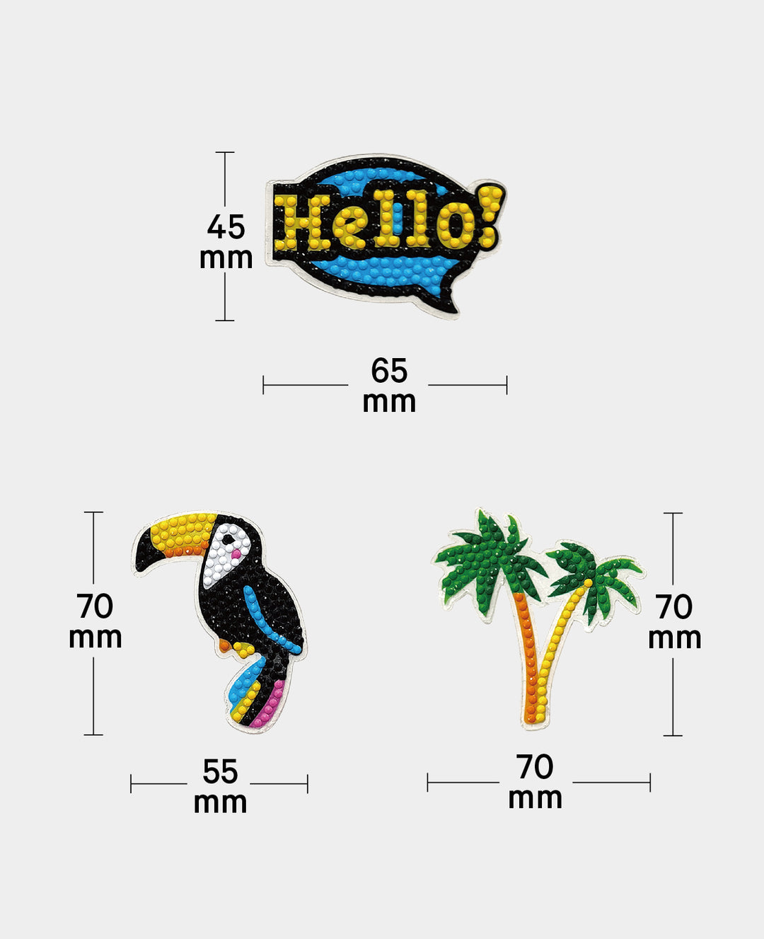 Diamond Painting Sticker Beach, Sprechblase "Hello", inkl. Zubehör &amp; Anleitung