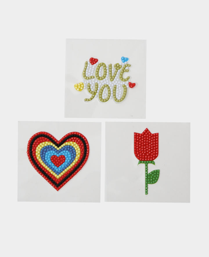 Diamond Painting Sticker Love, "Love you" Schriftzug, inkl.  Zubehör &amp;  Anleitung
