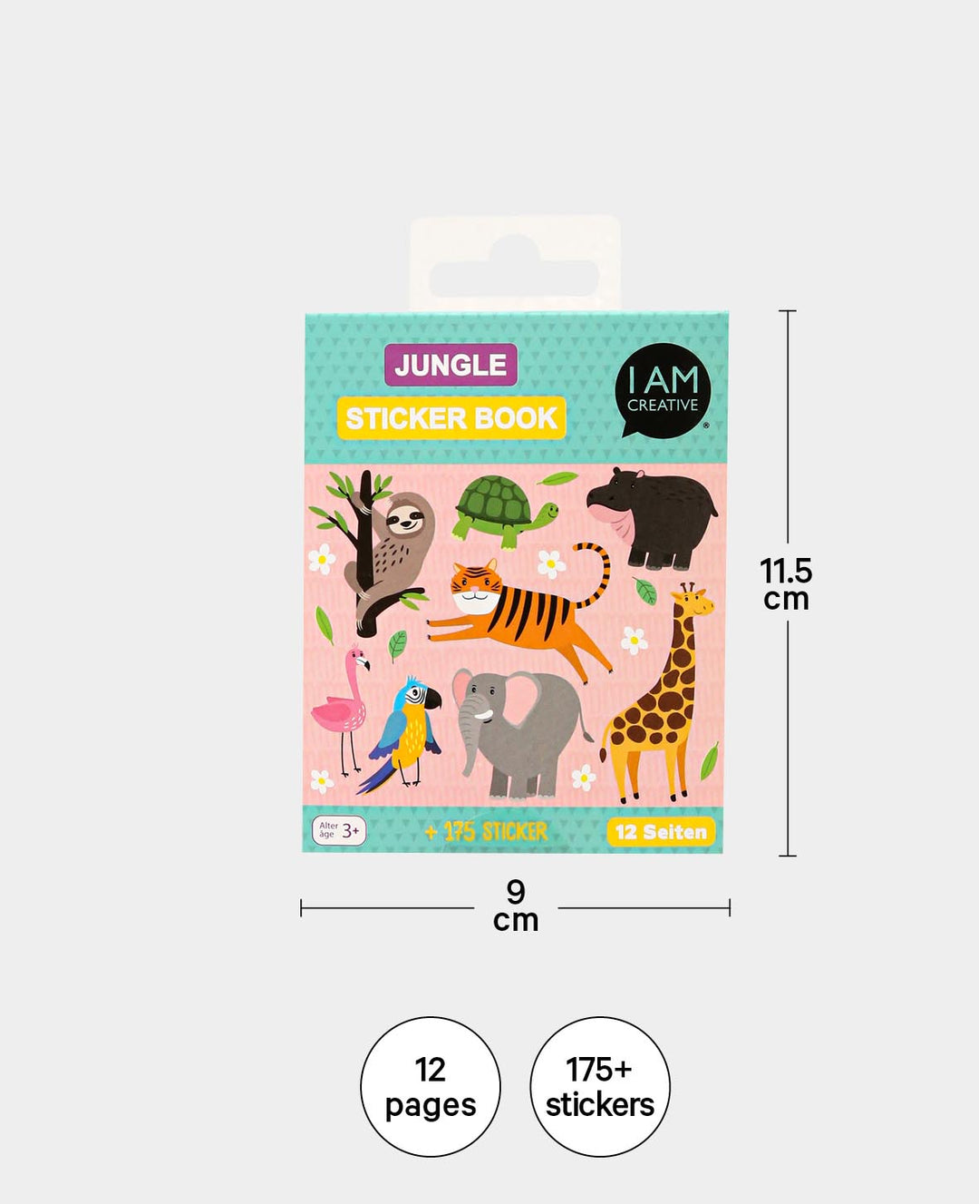 Mini carnet de stickers Jungle, Coloré, 9 x 11,5 cm