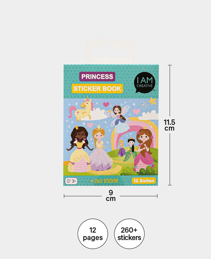 Mini Stickerbook Princess, Bunt, 9 x 11.5 cm