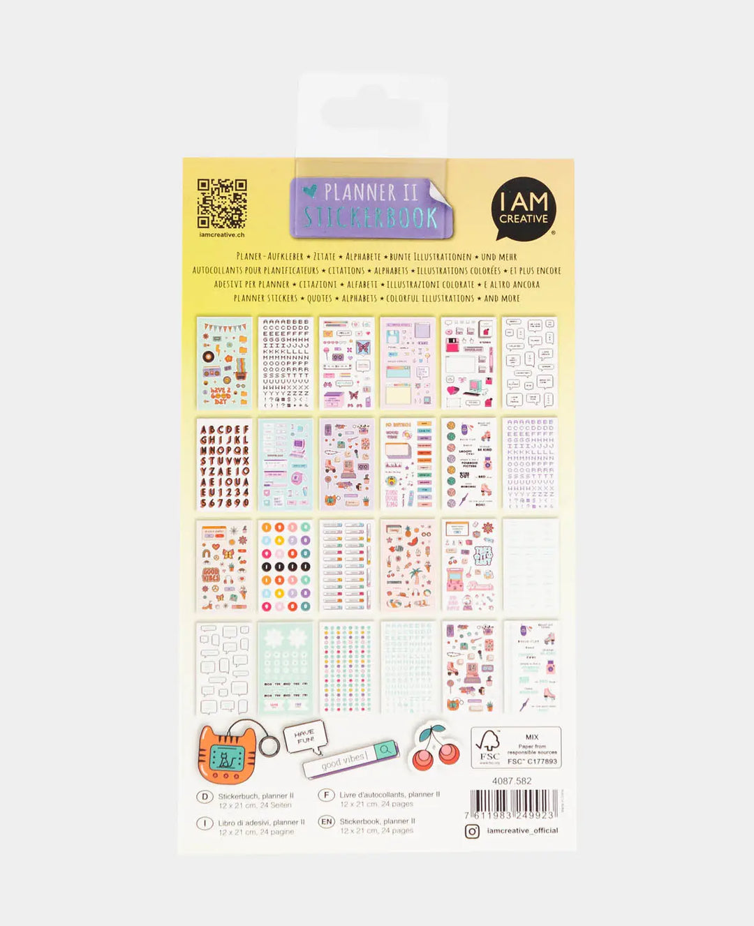 Planner Stickerbook II, Bunt, 12 x 21 cm