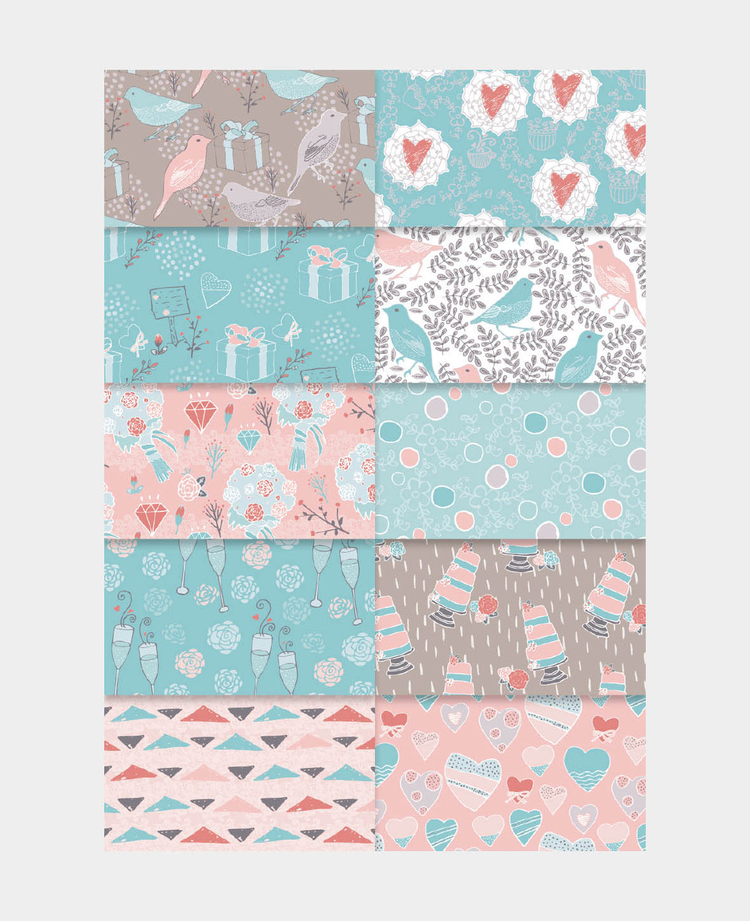 Design Papier Set Love, Papierblock, 15.2 x 15.2 cm, 120 g/m², 50 Blätter
