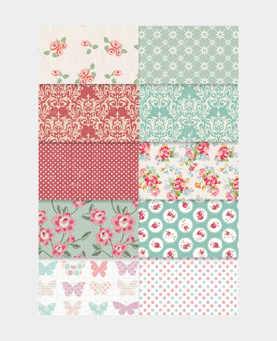 Design Paper Set Rose, Paper Pad, 6 x 6 inch, 120 gsm, 50 sheets