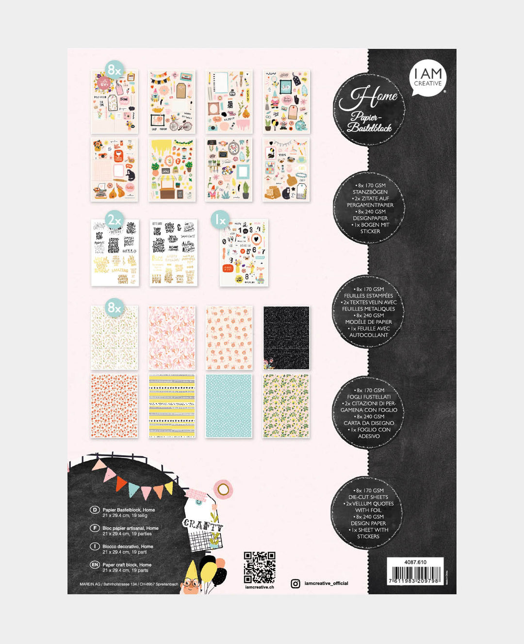Paper Craft Pad Home, A4, 19 pcs.
