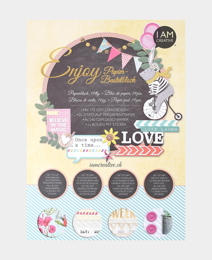 Paper Craft Pad Enjoy, A4, 19 pcs.