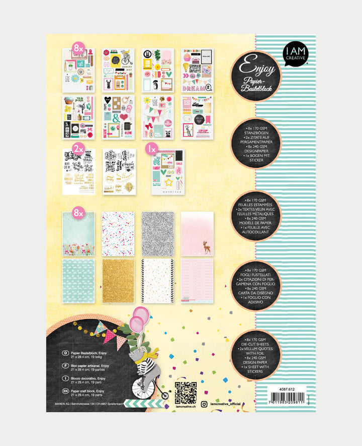 Paper Craft Pad Enjoy, A4, 19 pcs.