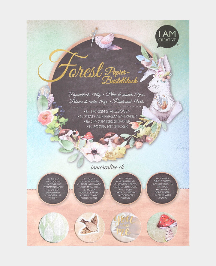 Paper Craft Pad Forest, A4, 19 pcs.