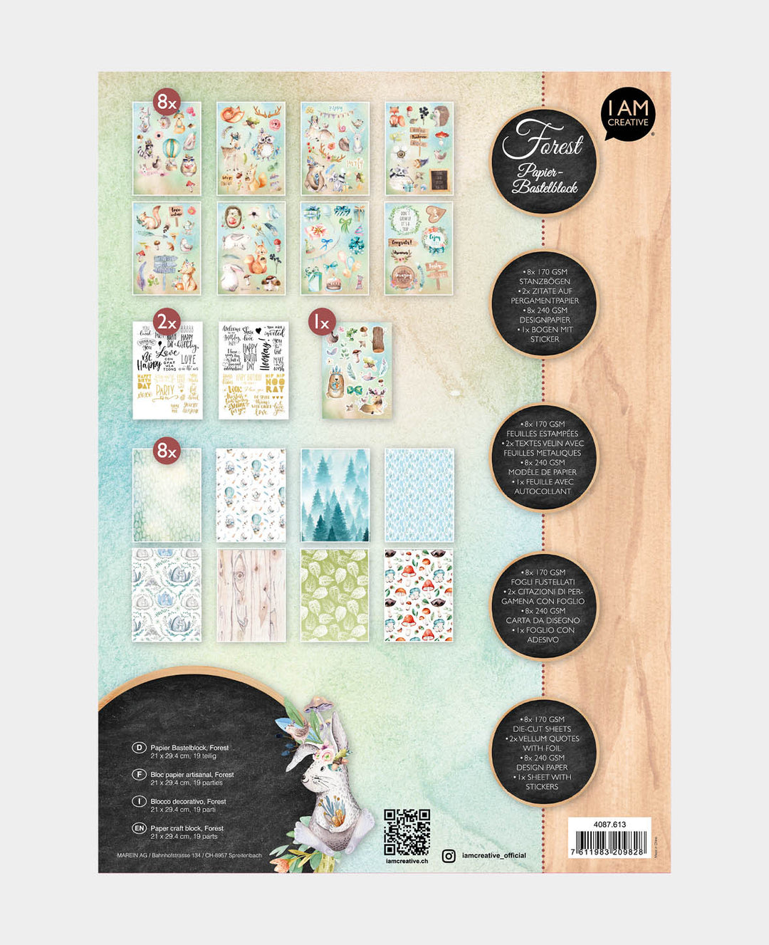 Paper Craft Pad Forest, A4, 19 pcs.