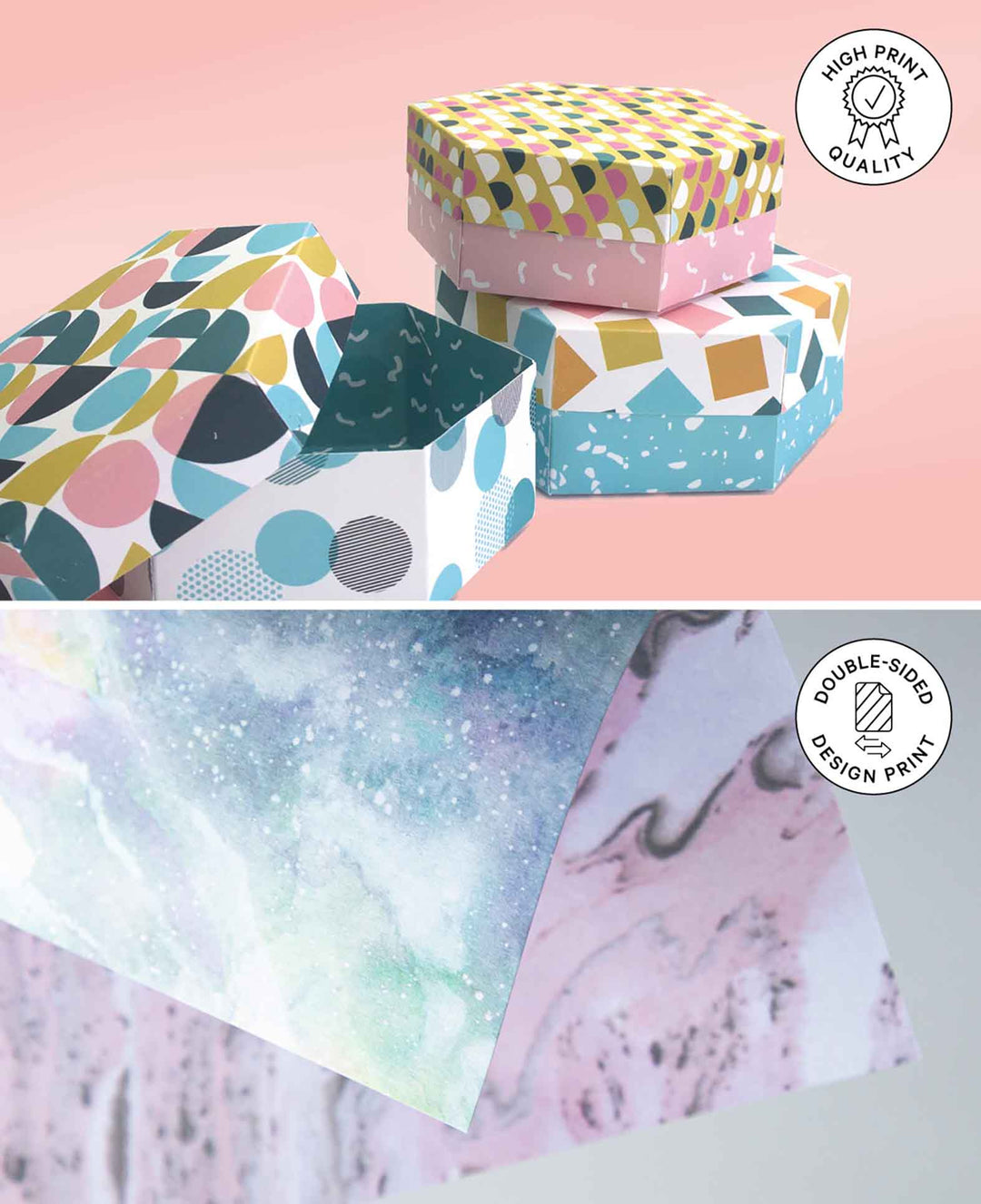Peach paper pad, with double-sided printed paper sheets in 12 different colors, 15 x 30 cm, 250 gsm, 24 sheets