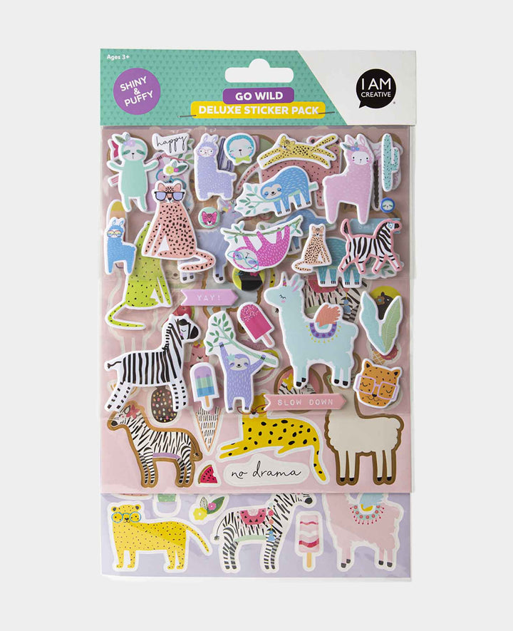 Sticker-Set Go Wild, 4 Bögen, Puffy &amp; Shiny