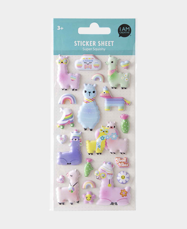 Sticker Puffy Alpaka, 9 x 21 cm, 1 Bogen