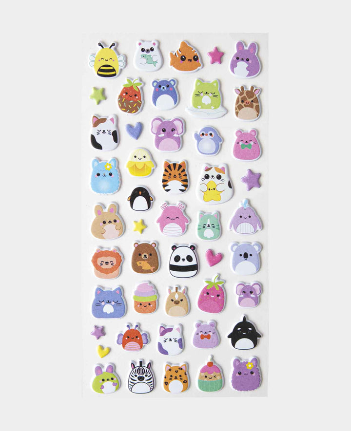 Mini-autocollants puffy animaux, 9 x 21 cm, 1 feuille