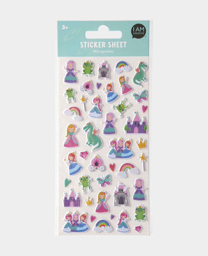Mini Stickers Puffy Princess, 9 x 21 cm, 1 sheet