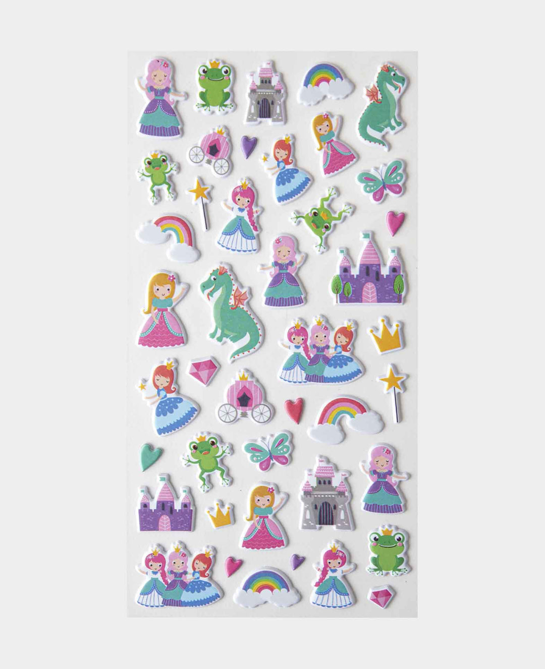 Mini Stickers Puffy Princess, 9 x 21 cm, 1 sheet