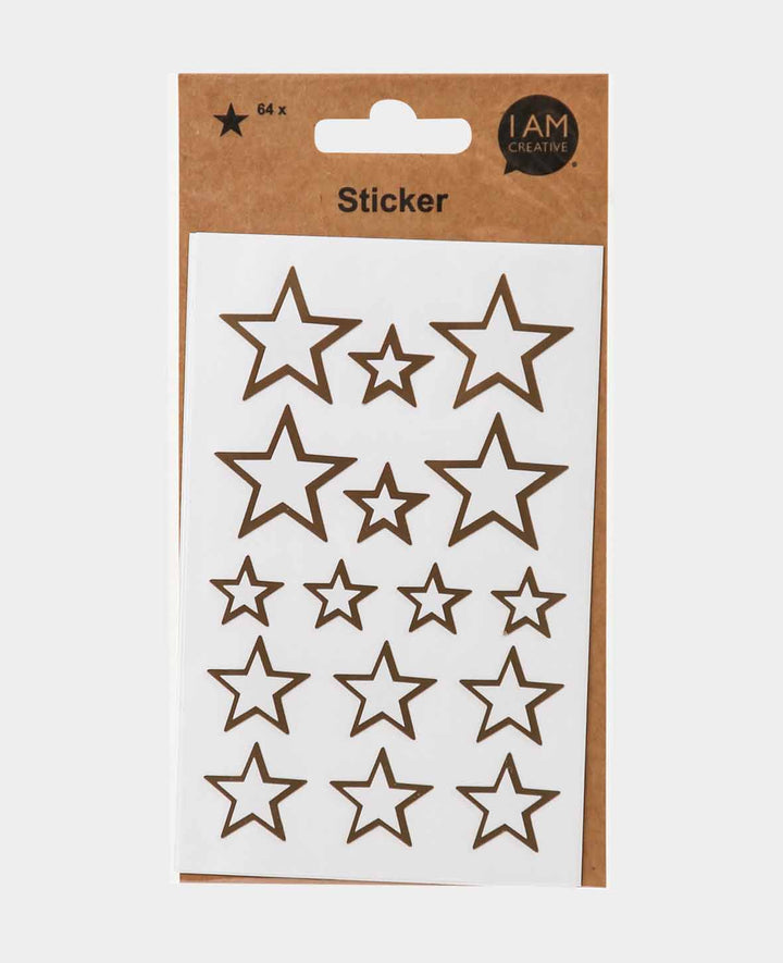 Sticker Stern, Gold, ø 17, 20, 32 mm, 4 Blatt, 64 Stk.